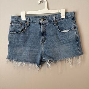 Levi’s 569 - Denim Blue Women's Frayed Hem Shorts